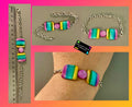 Bracelet acier inoxydable argenté et perles de nacre - Création pièce unique