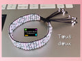 Bracelet ajustable perles tissées rose poudré, blanc, argenté - Création pièce unique