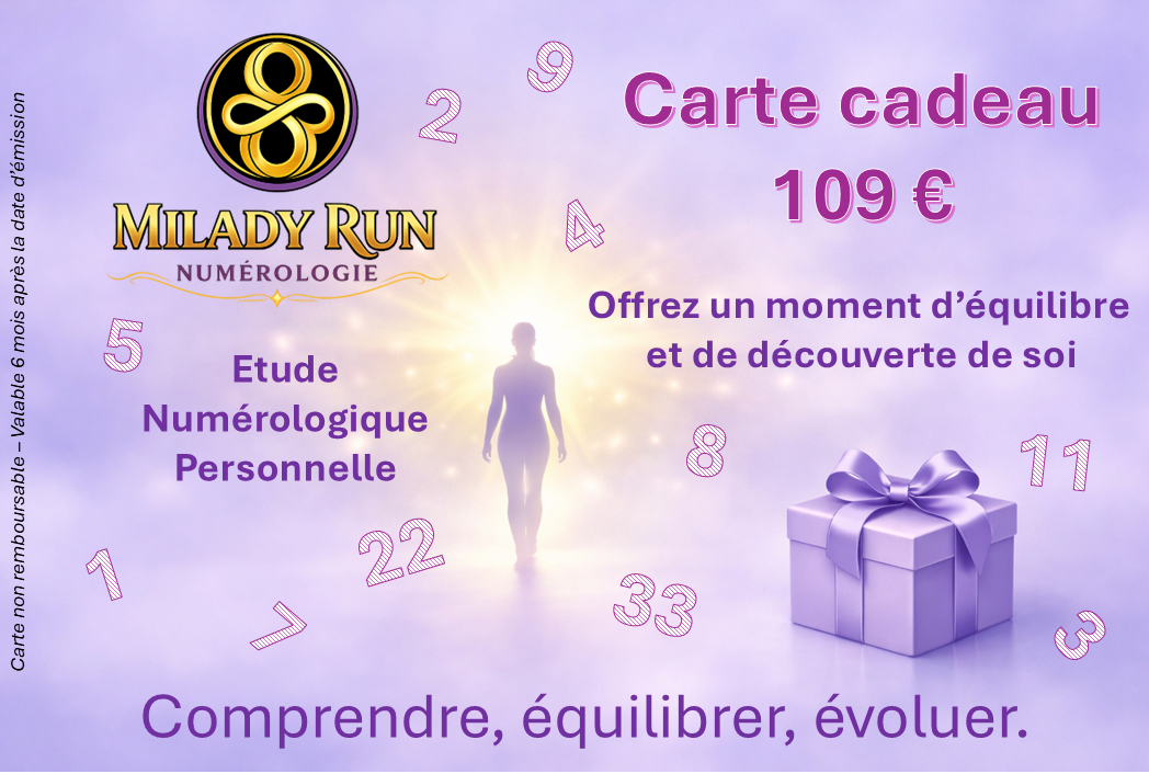 Carte cadeau - Etude numérologique - 109 €
