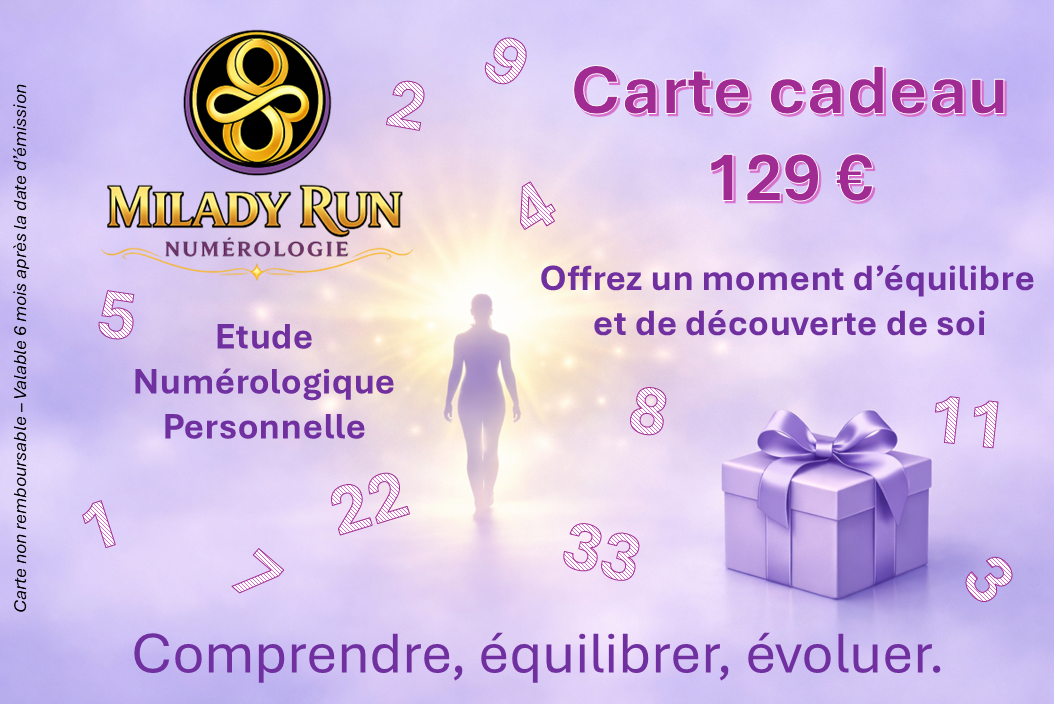 Carte cadeau - Etude numérologique - 129 €