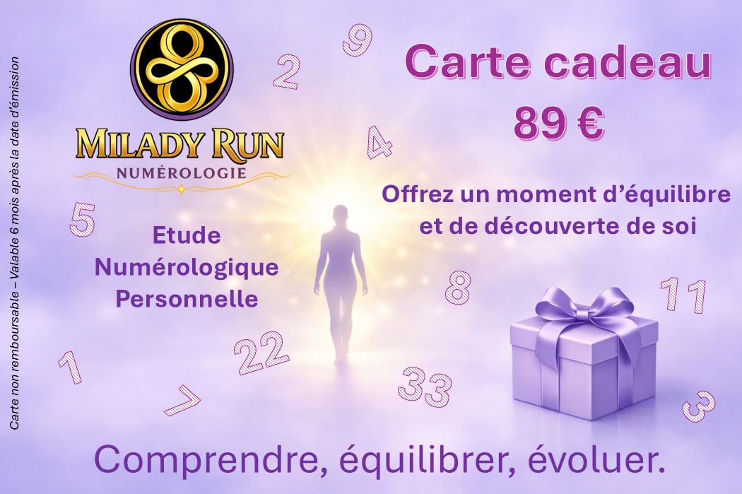 Carte cadeau - Etude numérologique - 89 €