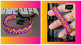 Bracelet ajustable perles tissées mauve, orange, fuschia - Création pièce unique